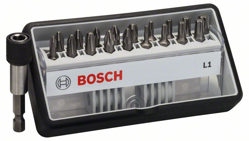 Bosch 18+1-tlg. Schrauberbit-Set, Robust Line, L PH/PZ/T, Extra Hard-Ausführung