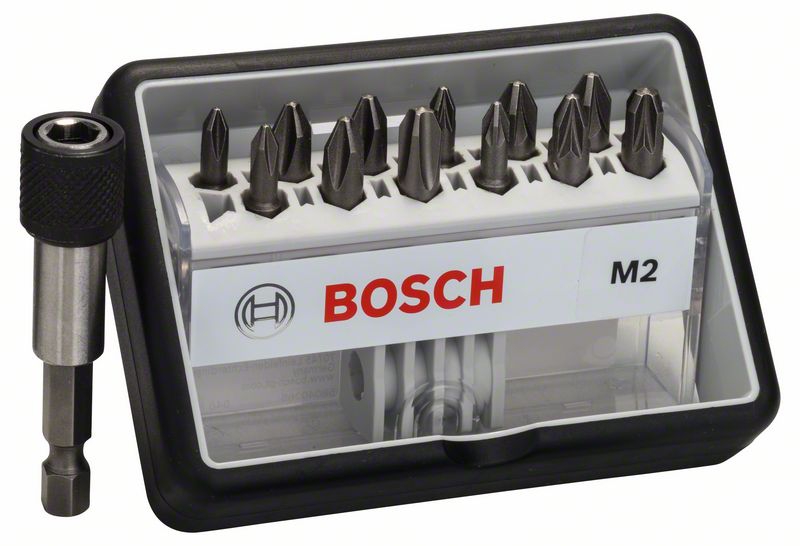 Bosch 12+1-tlg. Schrauberbit-Set, Robust Line, M PH/PZ, Extra Hard-Ausführung