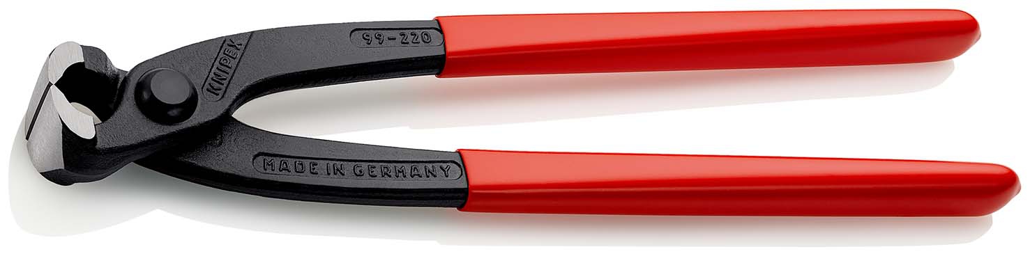 KNIPEX 99 01 220 SB Monierzange (Rabitz- oder Flechterzange) mit Kunststoff überzogen schwarz atramentiert 220 mm (SB-Karte/Blister)