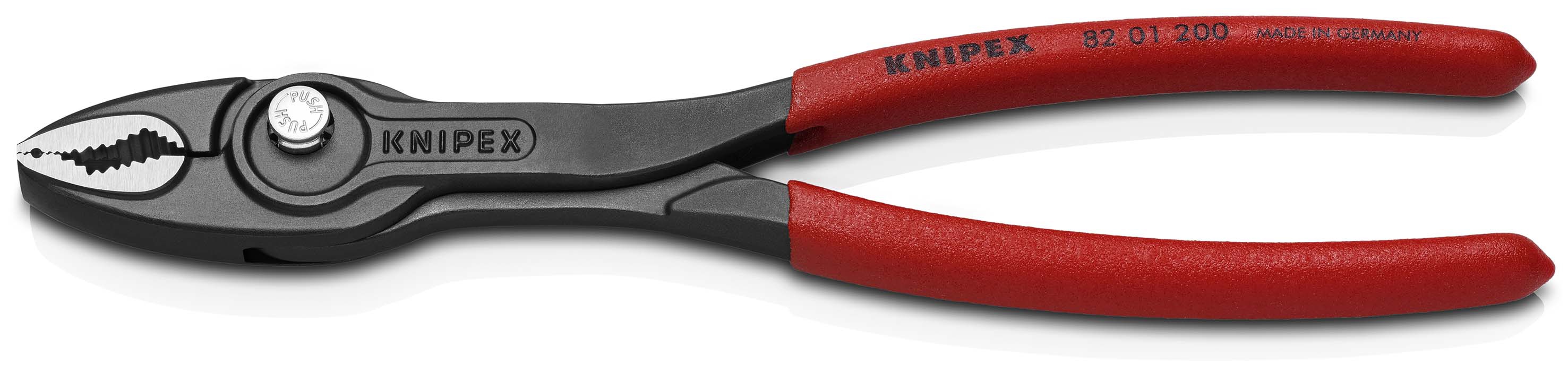 KNIPEX 82 01 200 TwinGrip Frontgreifzange mit rutschhemmendem Kunststoff überzogen schwarz atramentiert 200 mm