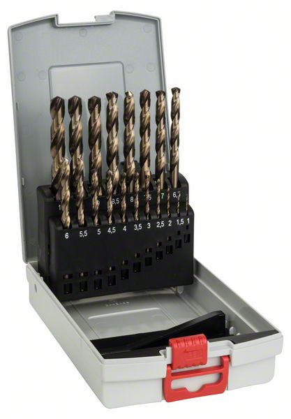Bosch 19-teiliges ProBox Set HSS-Co, DIN 338, 1-10 mm. Für Bohrmaschinen/Schrauber