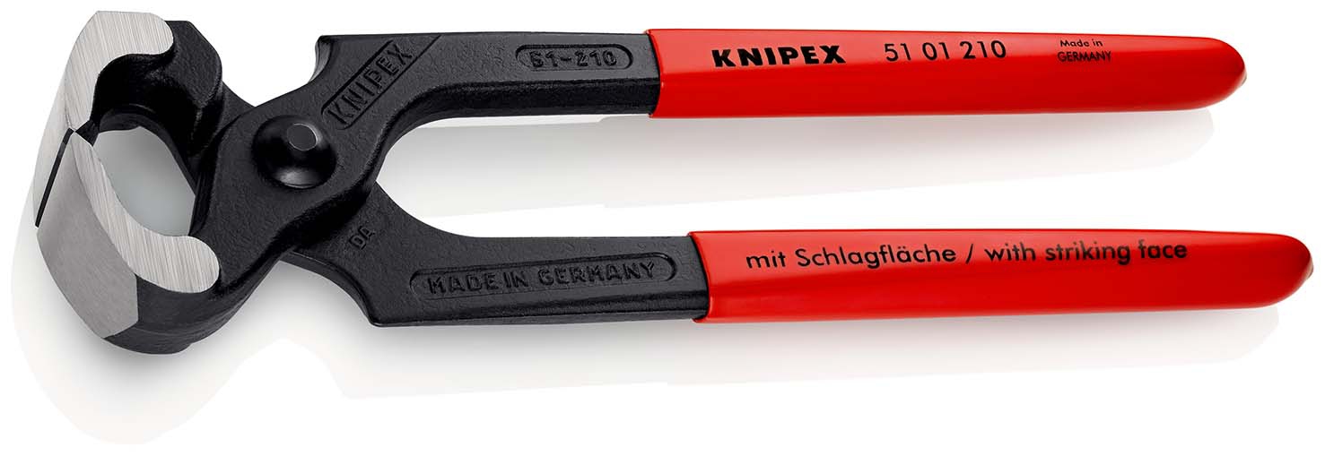 KNIPEX 51 01 210 Hammerzange mit Kunststoff überzogen schwarz atramentiert 210 mm