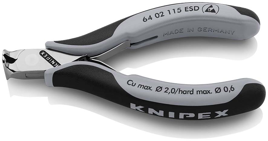 KNIPEX 64 02 115 ESD Elektronik-Vornschneider ESD mit Mehrkomponenten-Hüllen 115 mm