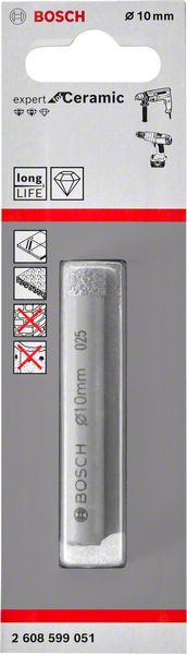 Bosch Diamantbohrer Expert for Ceramic, 10 mm
