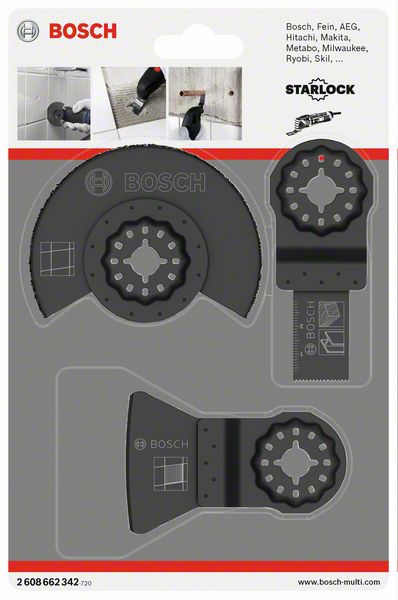 Bosch 3-teiliges Fliesen-Basis-Set AIZ 20 AB (1x); ATZ 52 SC (1x); ACZ 85 MT4 (1x)