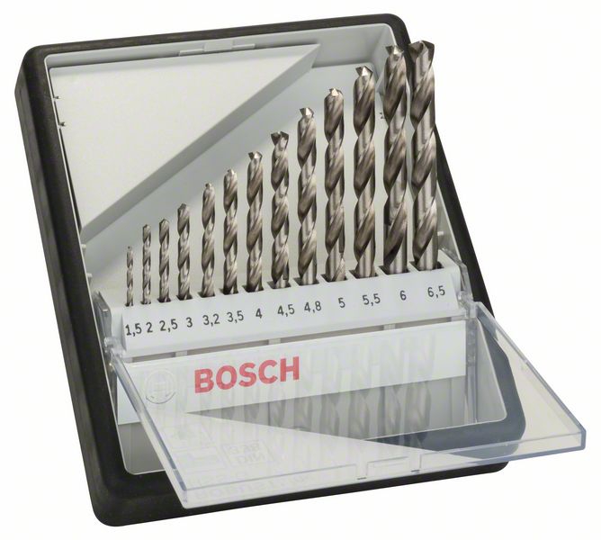 Bosch 13-tlg. Metallbohrer-Set, Robust Line, HSS-G, 135°, 1,5-6,5 mm