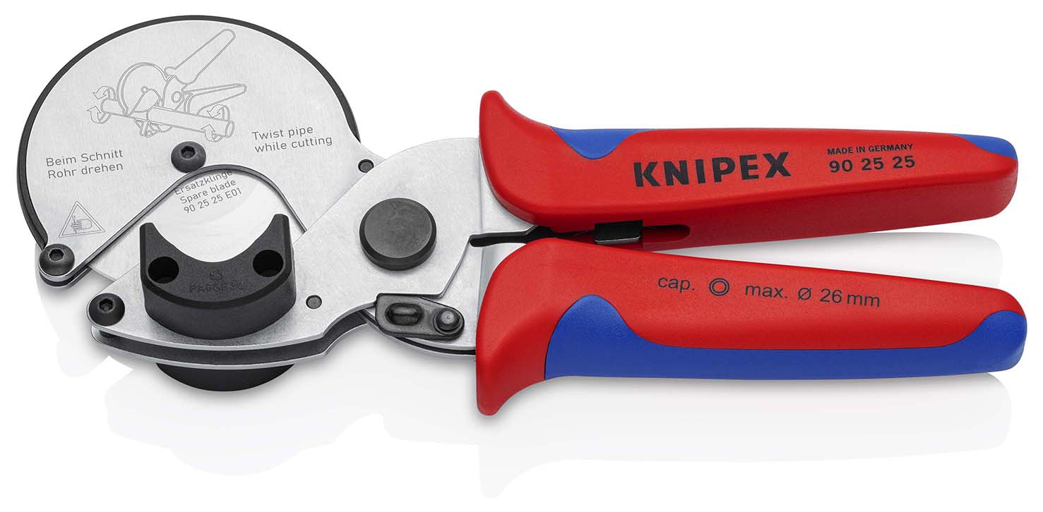 KNIPEX 90 25 25 Rohrschneider für Verbund- und Kunststoffrohre mit Mehrkomponenten-Hüllen 210 mm