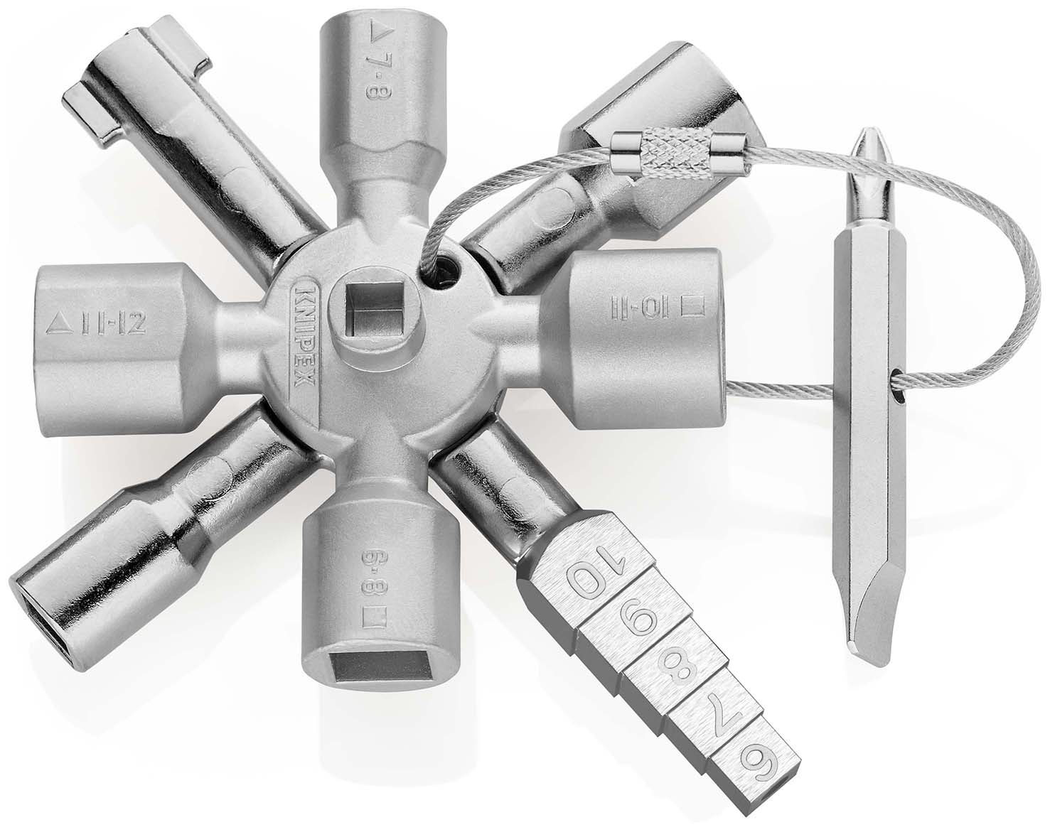 KNIPEX 00 11 01 TwinKey® Schaltschrankschlüssel für gängige Schränke und Absperrsysteme 92 mm
