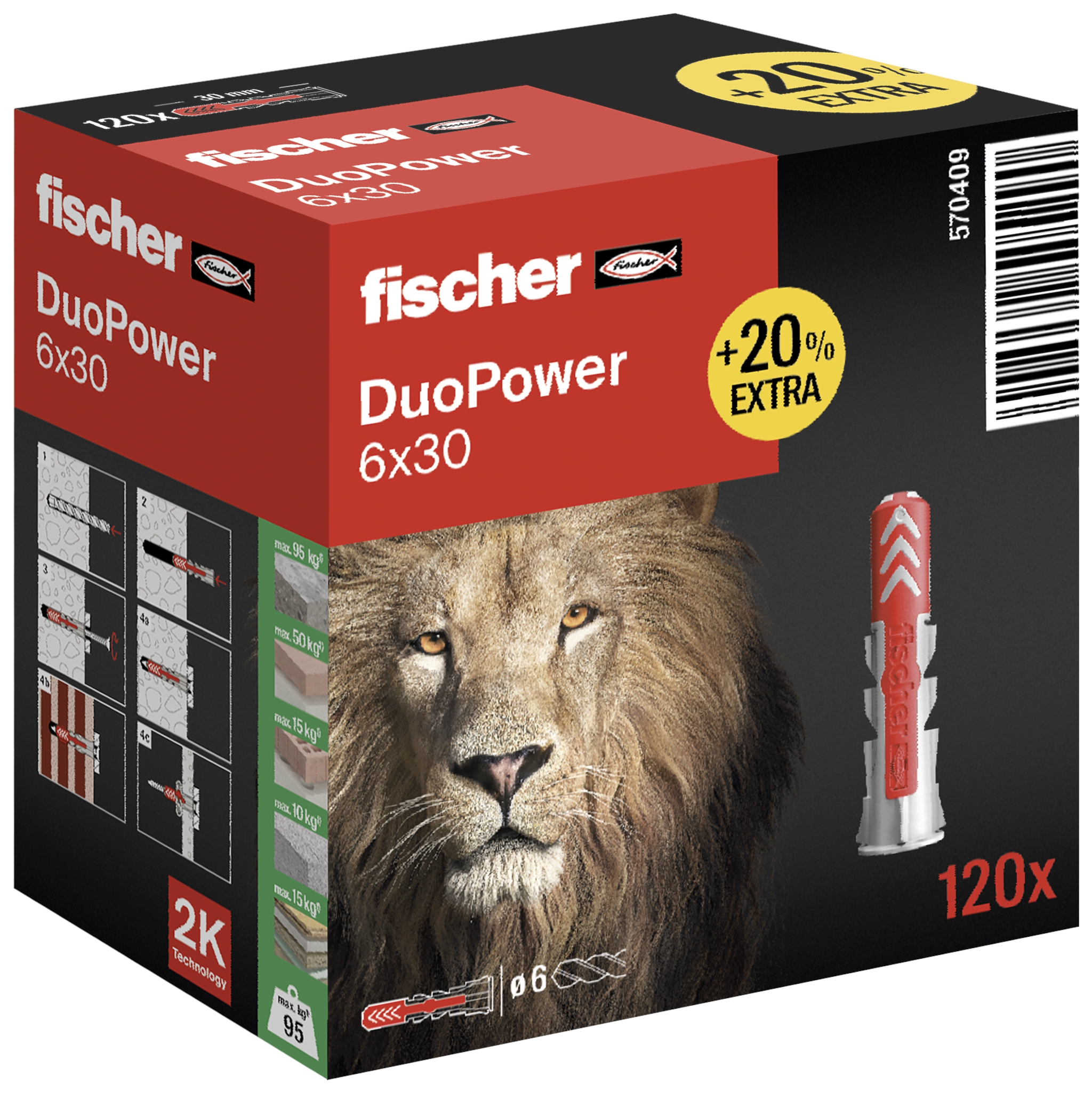 Fischer DuoPower 6 x 30 (+20% mehr Inhalt). Das Duo aus Power und Schlauer