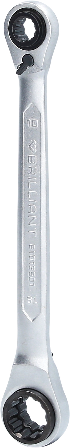 Brilliant Tools  4in1, Doppel-Ratschenringschlüssel, 10 x 13, 17 x 19 mm
