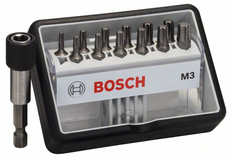 Bosch 12+1-tlg. Schrauberbit-Set, Robust Line, M T, Extra Hard-Ausführung