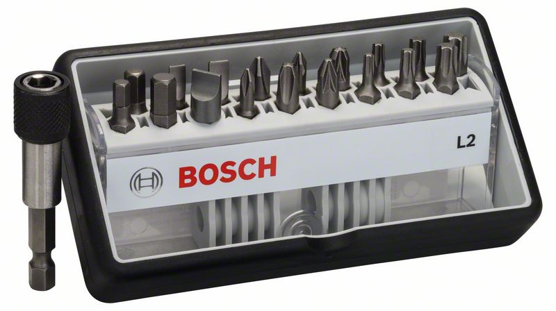 Bosch 18+1-tlg Schrauberbit-Set, Robust Line, L PH/PZ/T/S/HEX, Extra Hard-Ausführung