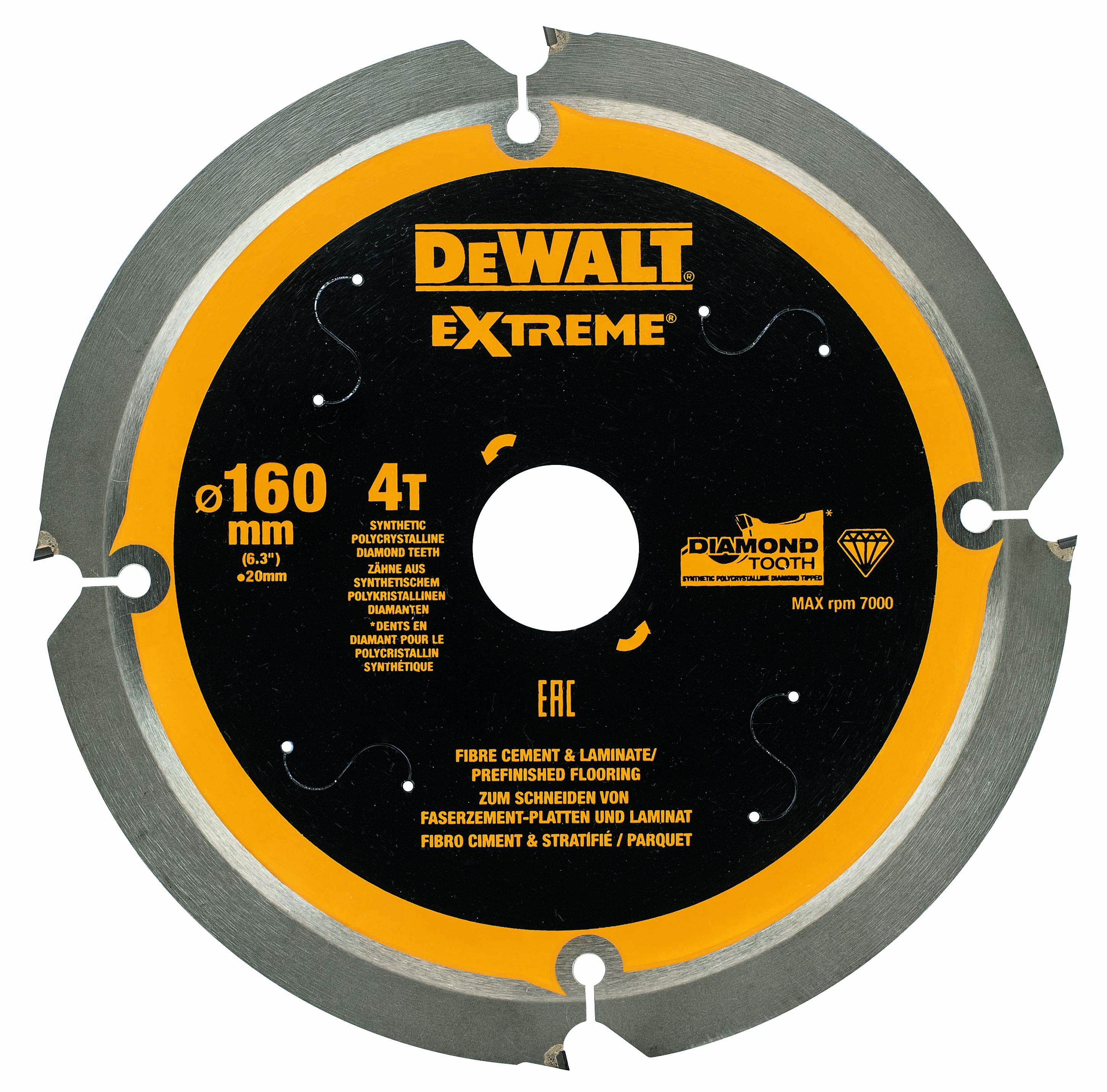 Dewalt DT1470-QZ,  Kreissaegeblatt PCD 160/20mm 4Z
