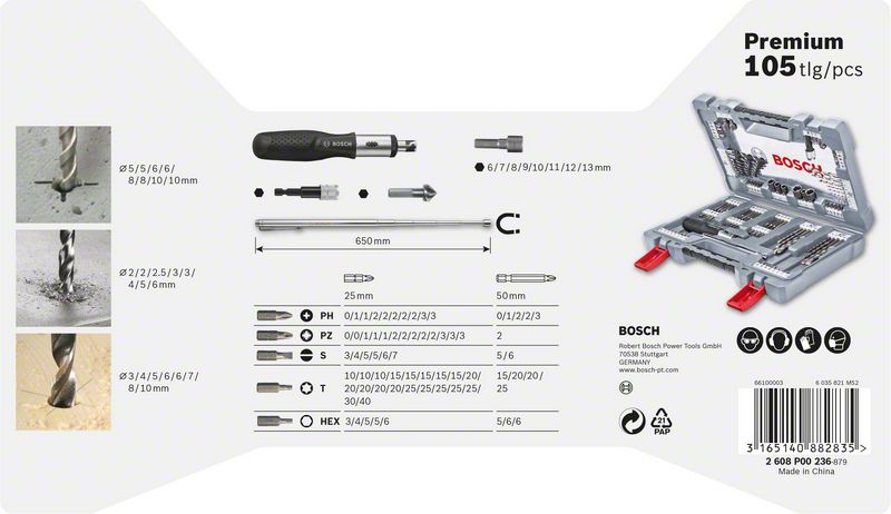 Bosch 105-tlg. Premium X-Line Bohrer- und Schrauber-Set