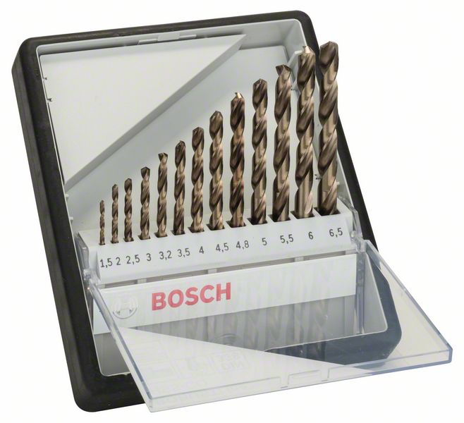 Bosch 13-tlg. Metallbohrer-Set, Robust Line, HSS-Co, 1,5-6,5 mm
