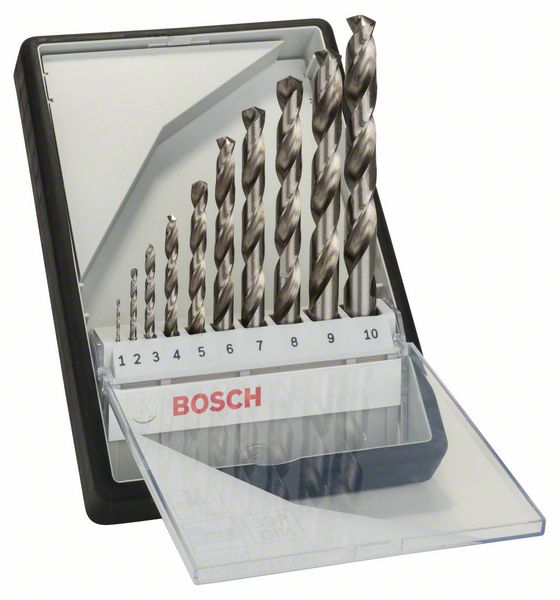 Bosch 10-tlg. Metallbohrer-Set, Robust Line, HSS-G, 135°, 1-10 mm
