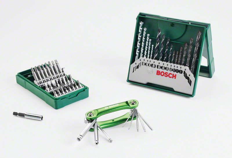 Bosch 15-tlg. gemischtes Bohrerset + 25-tlg. Schrauberbit-Set + Sechskant-Faltwerkzeug